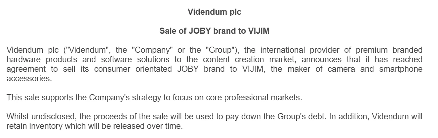 完善全球品牌矩阵,Ulanzi母公司收购美国摄影配件品牌JOBY