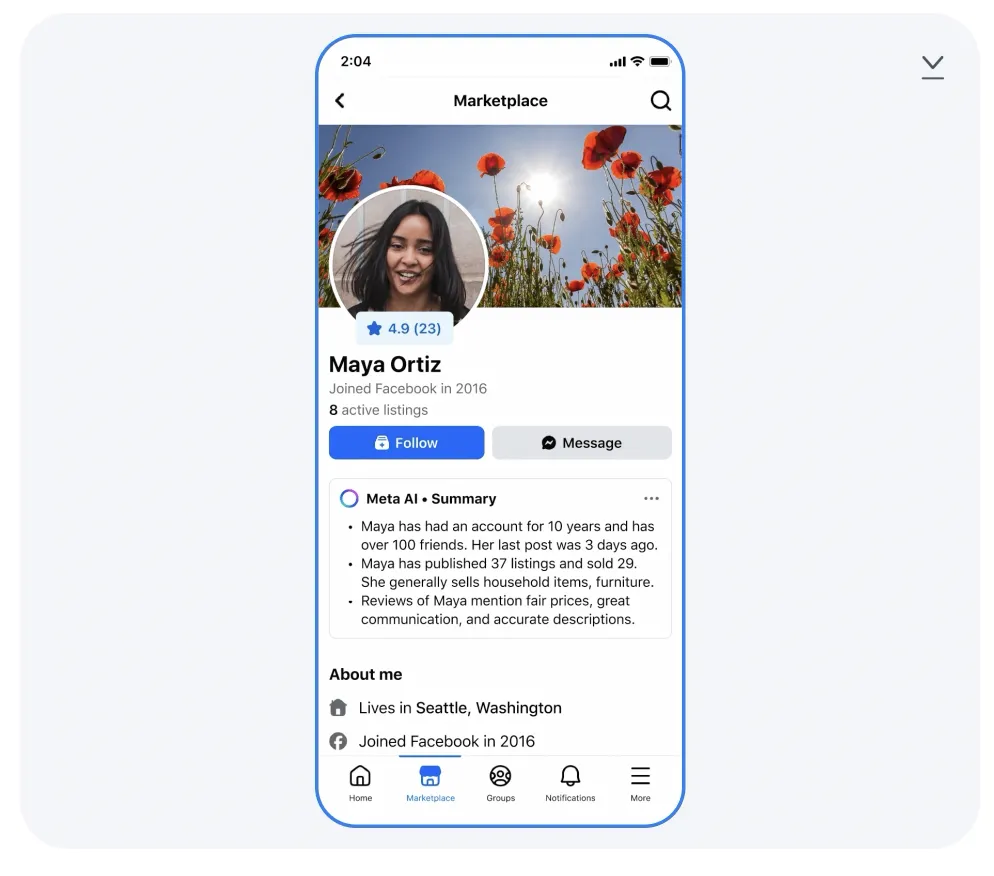 Meta为FB商城推出多项AI新功能，帮助卖家更快发布商品
